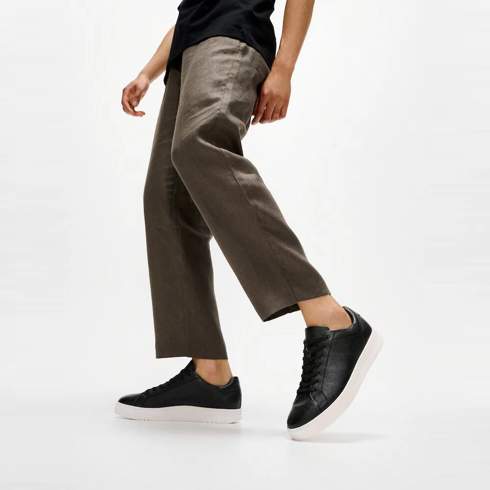 Мужские низкие кожаные кеды Rally2 чёрного цвета от Fitflop