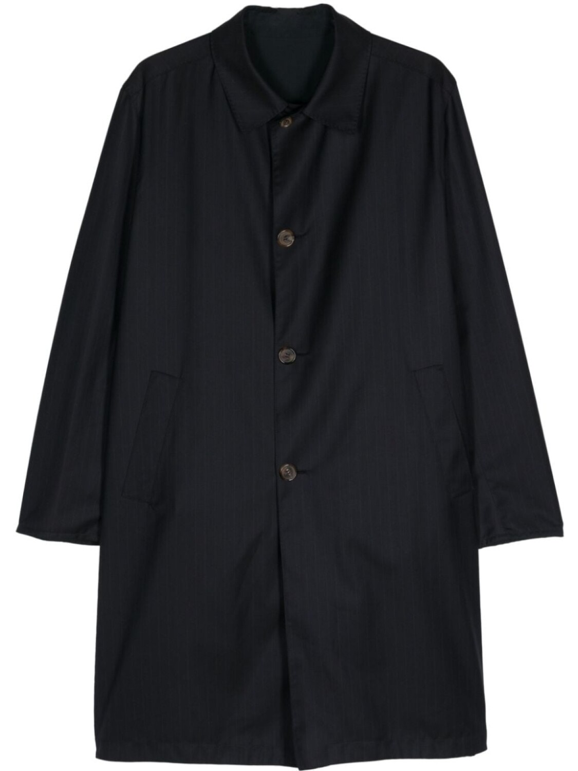 

Kiton однобортное пальто в тонкую полоску, черный