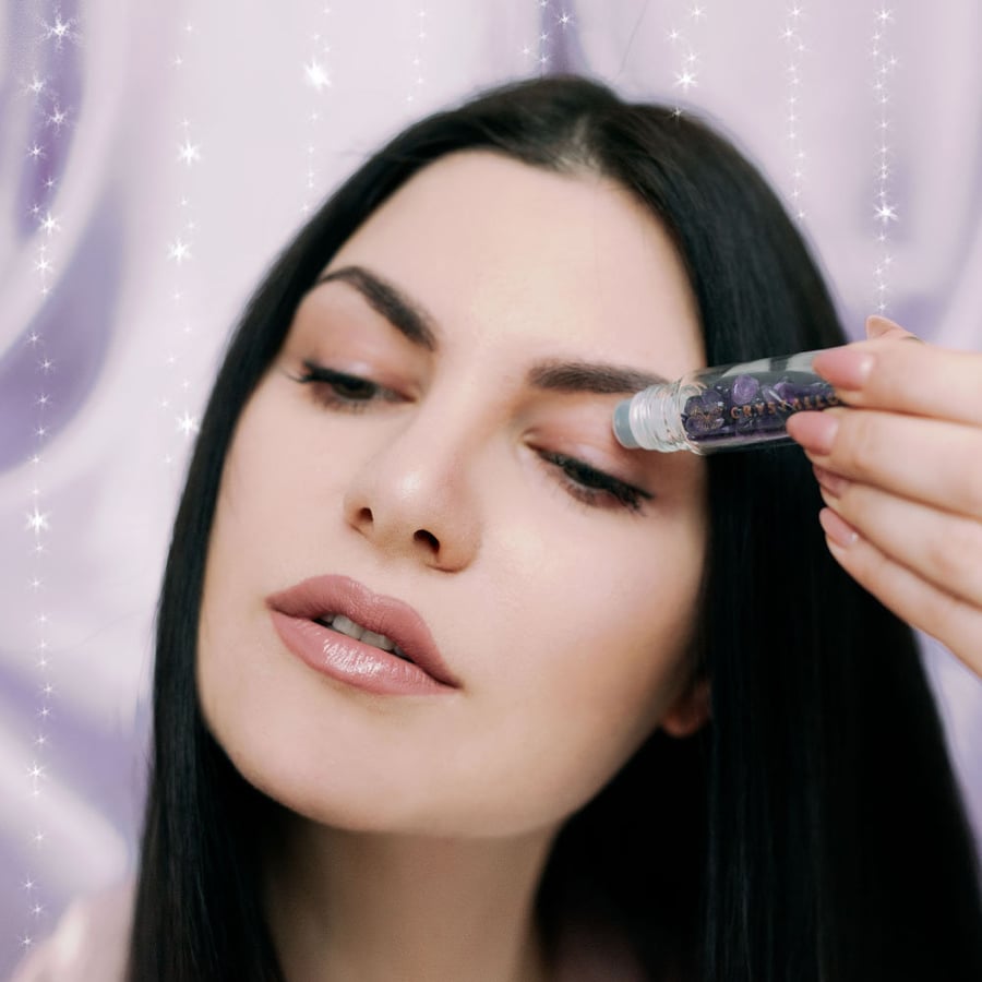 Набор для ухода за кожей вокруг глаз CRYSTALLOVE Amethyst 3D — массажер для глаз и шариковый флакон с аметистом — ограниченный выпуск — фото 4