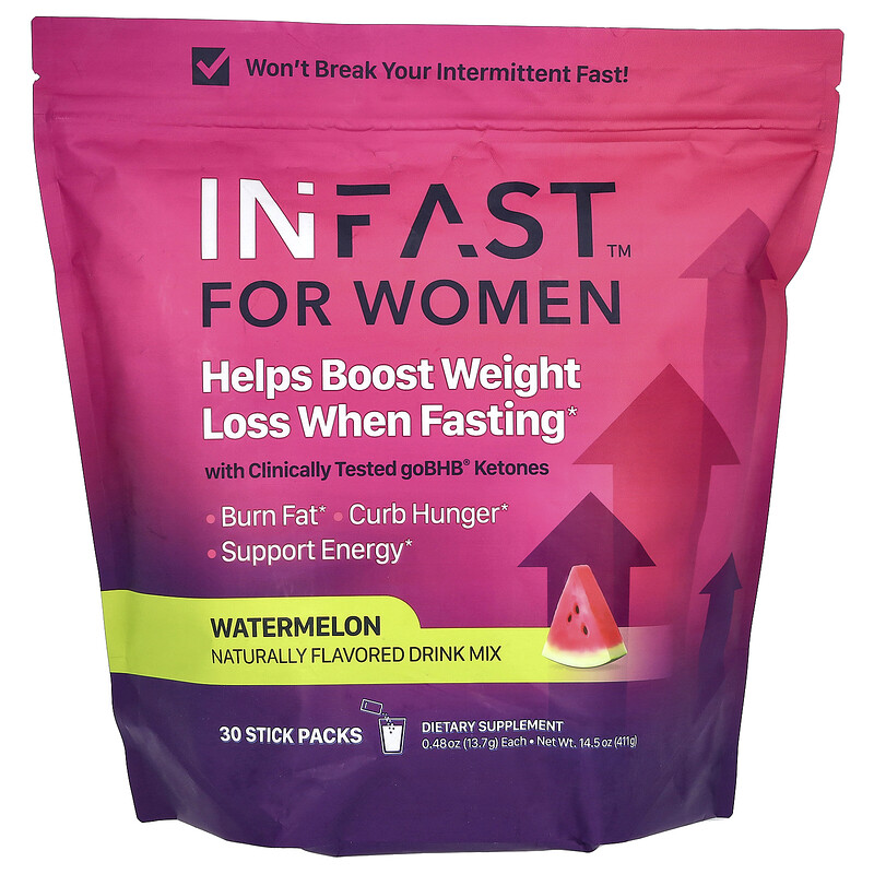 

Real Ketones, INFAST, для женщин, арбуз, 30 пакетиков по 0,48 г (0,48 г)