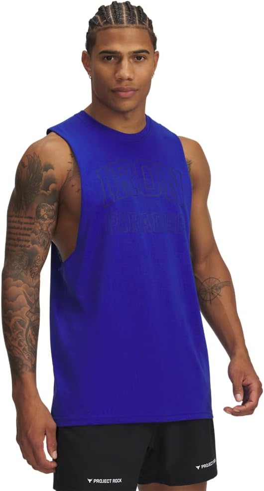 

Under Armour мужская майка Project Rock Iron Paradise без рукавов, (400) Team Royal/Black