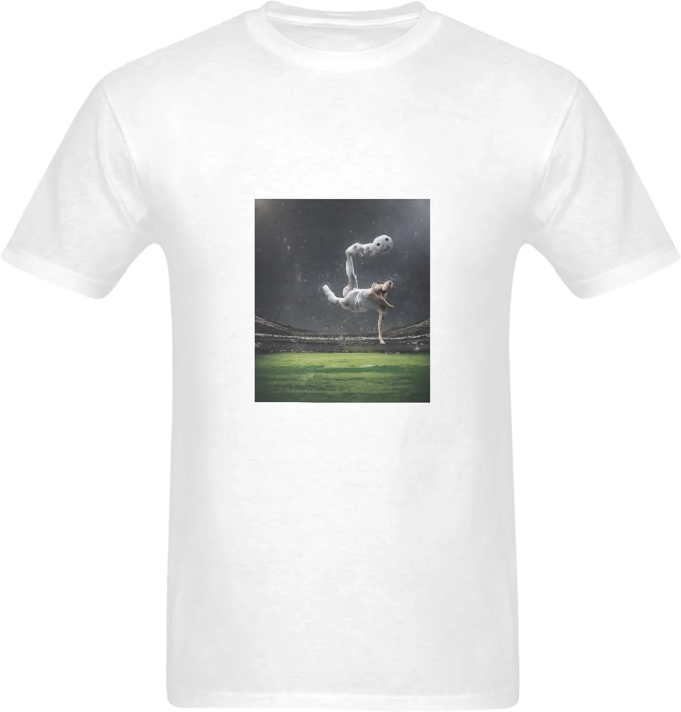 

Футболка с принтом Soccer Action для мужчин, короткий рукав, круглый вырез