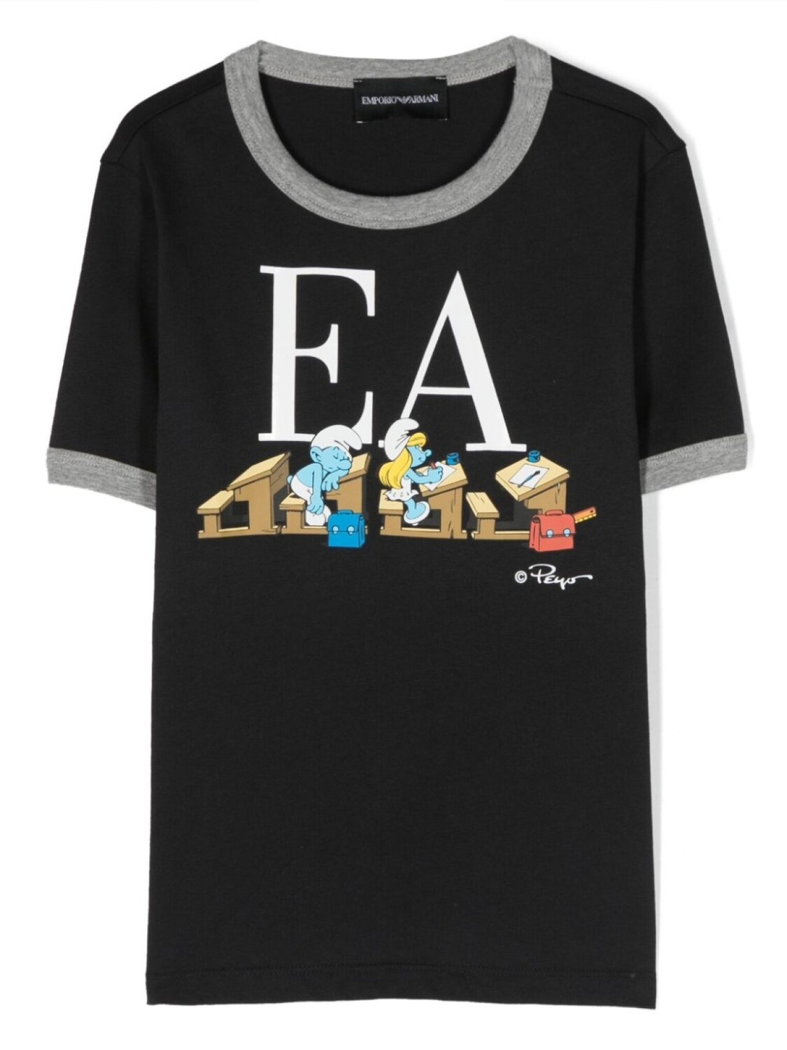 

Футболка с графичным принтом Emporio Armani Kids, синий