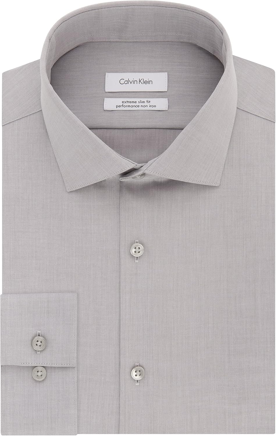Мужская рубашка Calvin Klein Slim Fit с нескользящим воротником-«елочкой», Smoke — фото 3