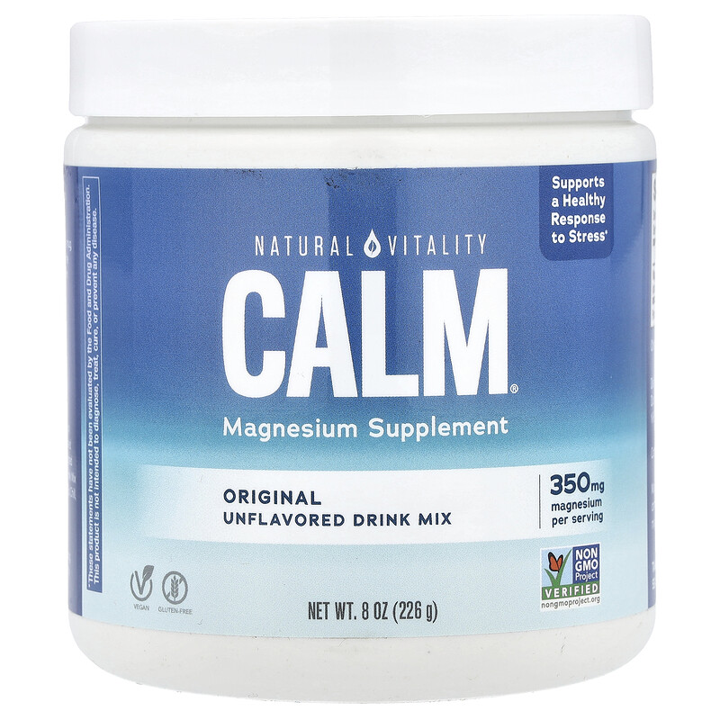 

Natural Vitality, CALM, смесь для приготовления добавок с магнием, оригинальная (без добавок), 226 г (8 унций)