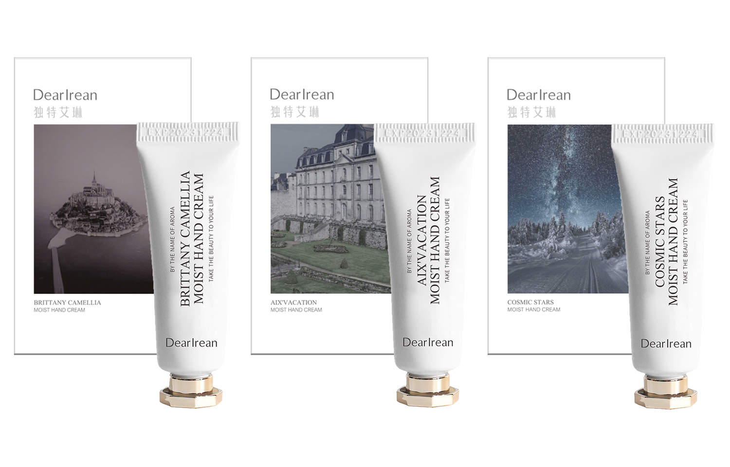 

Крем для рук питательный Dulac Garden ароматизированный увлажняющий 10мл*3 Dr.lrean Eras, Britкоричневыйy 10ml + Aix Holiday 10ml + Cosmic Stars 10ml [No Gift Box]