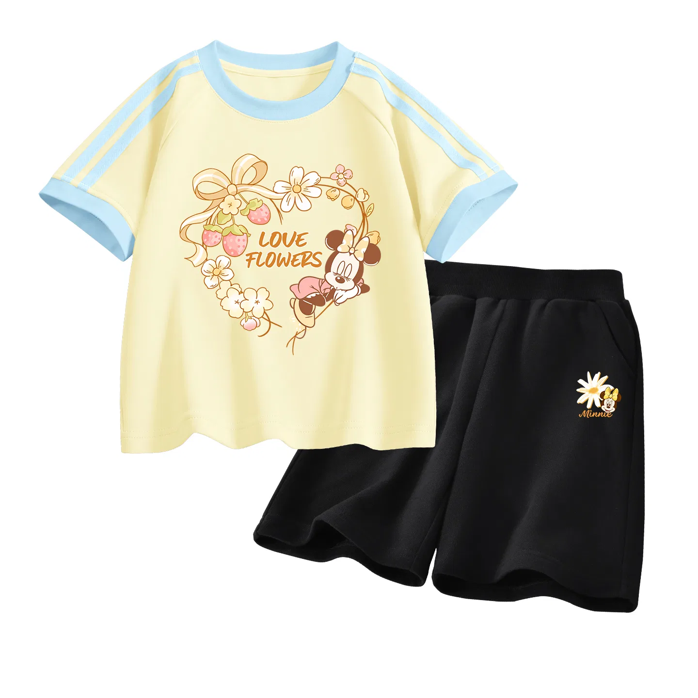 Детский спортивный костюм Casual Sportswear 2 Piece Set Disney, Di Circle Floral Honey Match Yellow+Di Prosperity Flower K Black