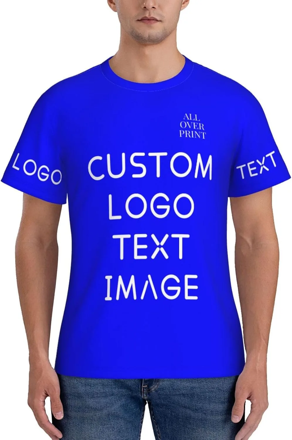 Футболка с полной запечаткой Custom T Shirts с логотипом