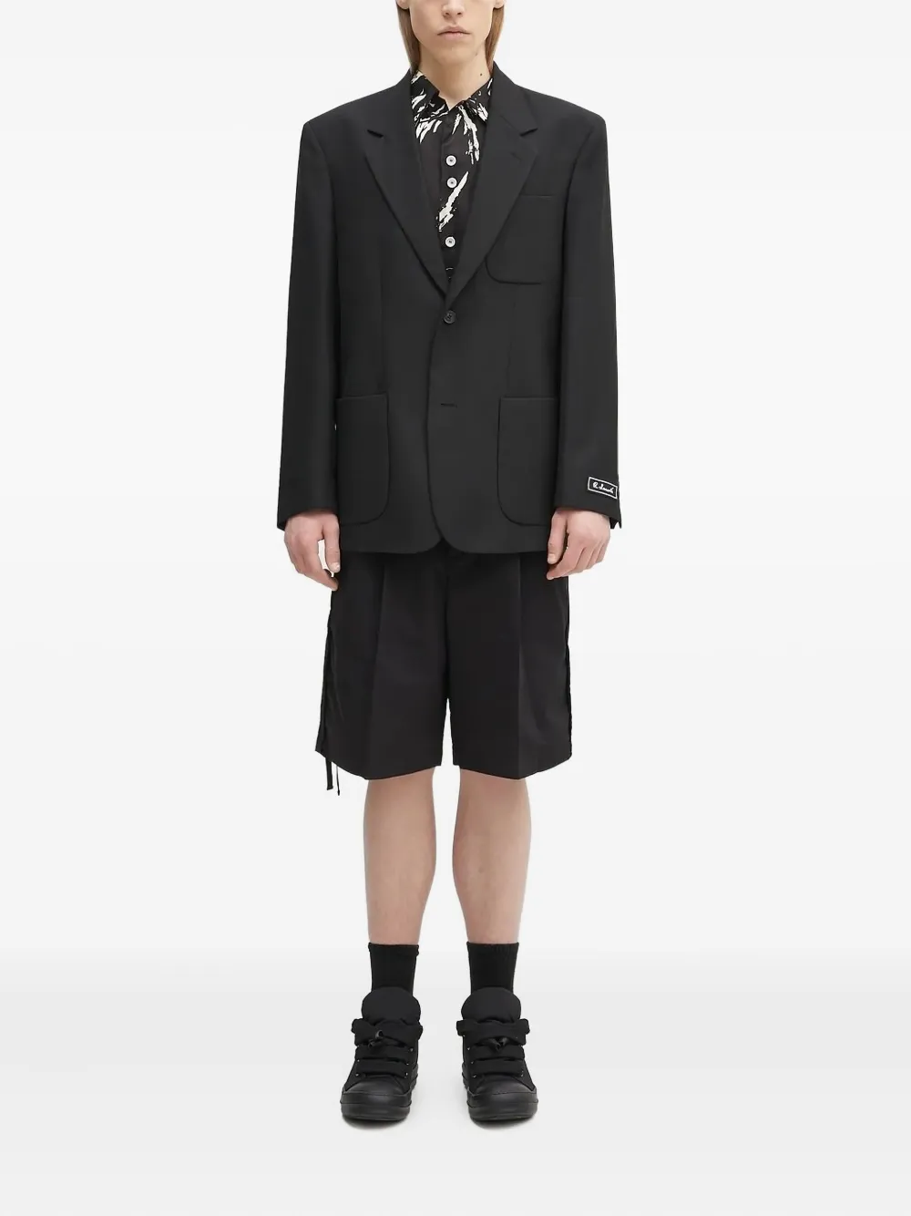 

Однобортный пиджак с накладным карманом Lacoste, черный