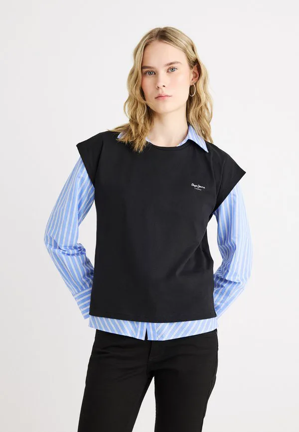 

Базовая футболка blooma Pepe Jeans, Black, Черный, Базовая футболка blooma Pepe Jeans, Black