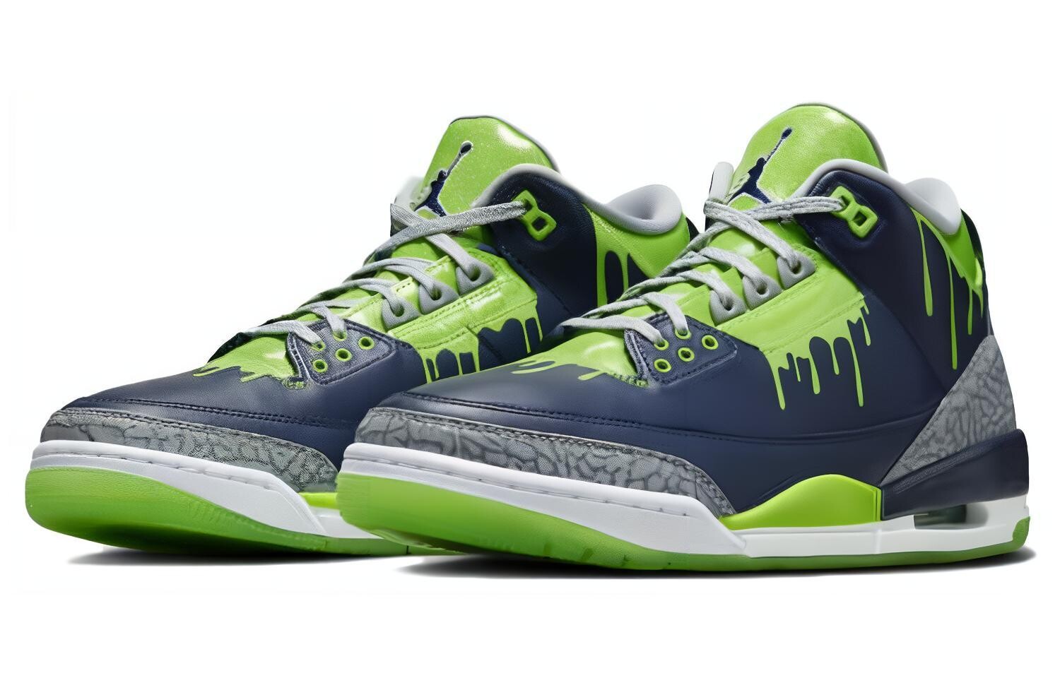Мужские баскетбольные кроссовки Jordan Air Jordan 3 Vintage, Blue/Green — фото 3