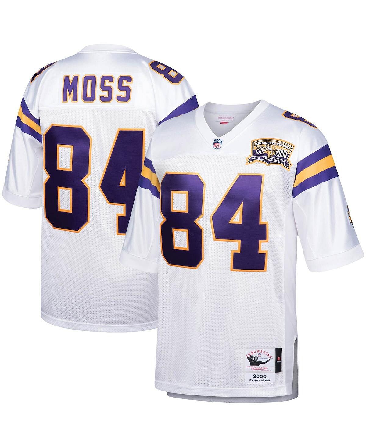 

Мужская белая футболка Randy Moss Minnesota Vikings 2000 Authentic Throwback игрока пенсионера Mitchell & Ness, Белый, Мужская белая футболка Randy Moss Minnesota Vikings 2000 Authentic Throwback игрока пенсионера Mitchell & Ness
