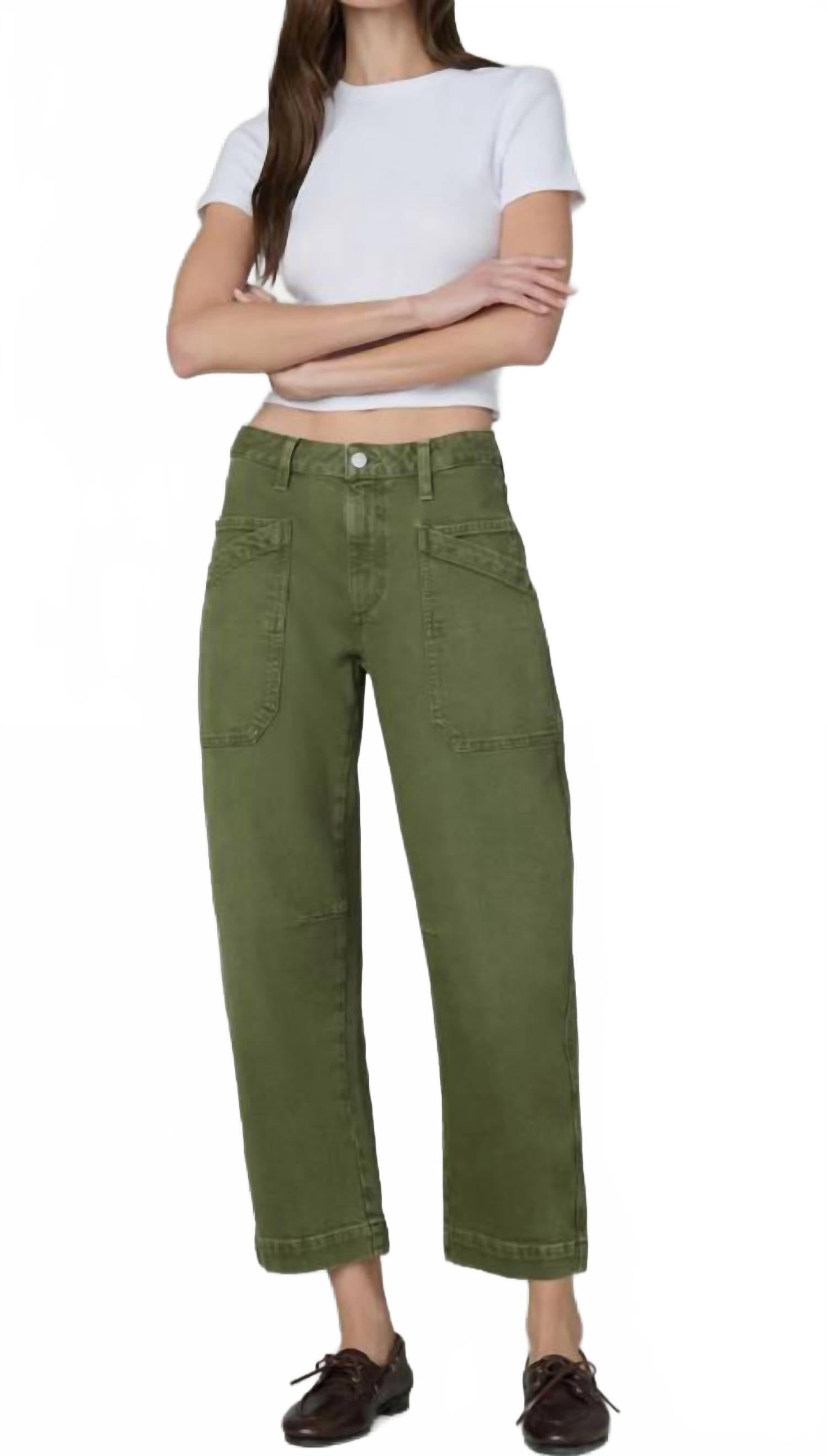 

JOE'S Jeans Джинсы-бочонки с двойными карманами, цвет «зимний мох»