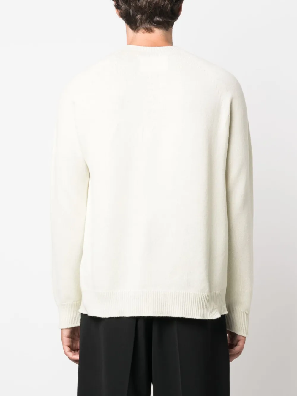 Кашемировый джемпер с круглым вырезом JIL SANDER, нейтральный — фото 4