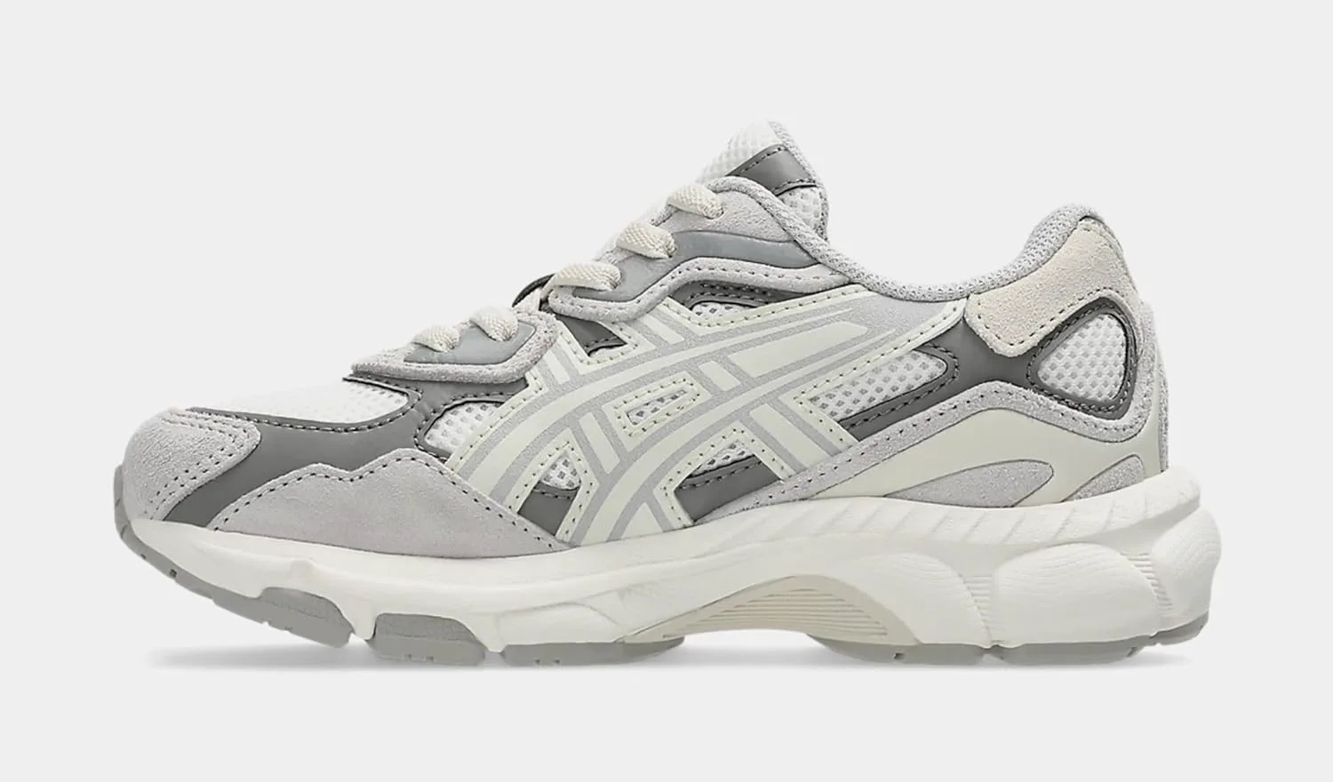 Кроссовки ASICS Gel-NYC для детей (младший дошкольный возраст/малыши), унисекс, кремовый/серый — фото 2