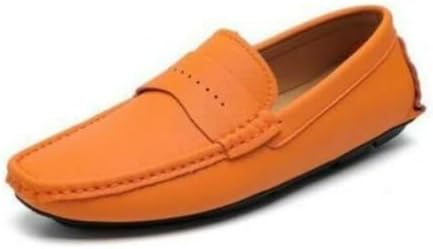 

Мужские слипоны WAOLSU с квадратным носком, комфортные лоферы на плоской подошве, оранжевый