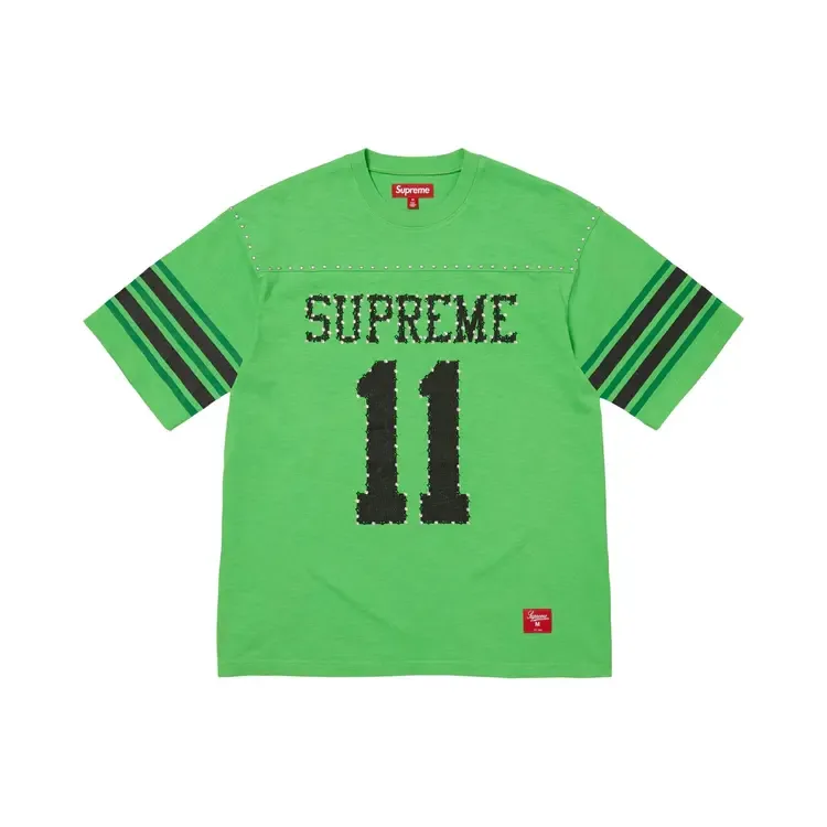 Футболка Supreme с коротким рукавом и заклепками, зеленая