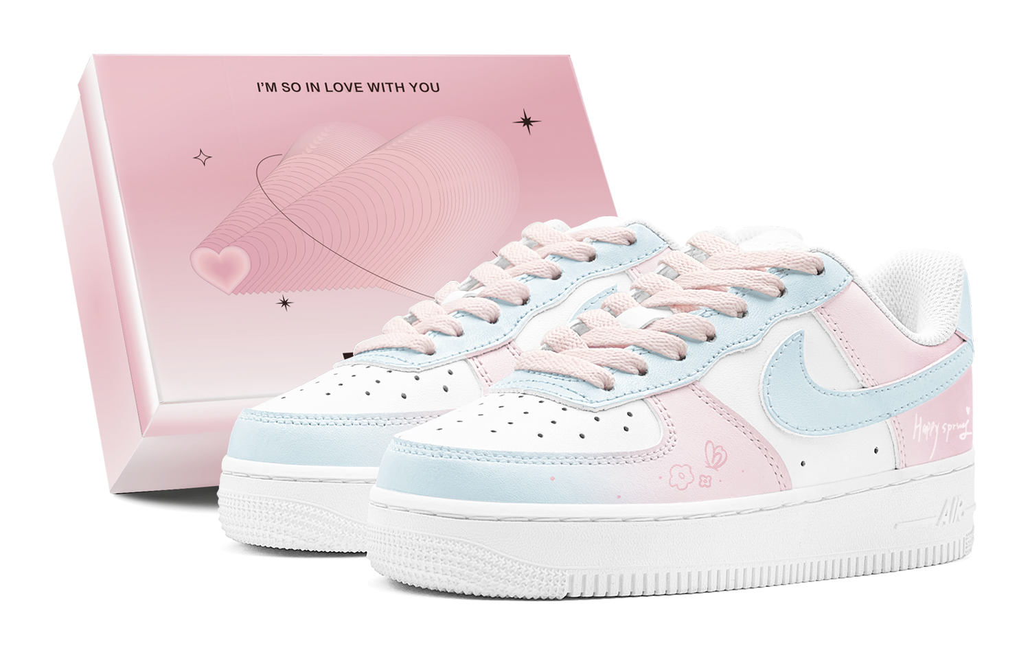 

Детские кроссовки для скейтбординга Air Force 1 LE Low Top для подростков Nike, розовый