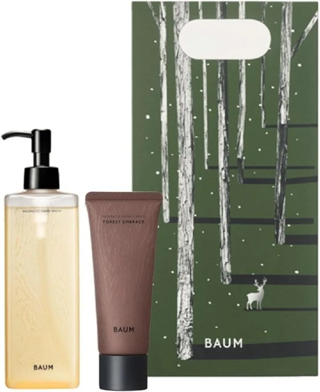 Набор для рук BAUM Gift Set: мыло 300 мл + крем 75 г, аромат Woodland Winds/Forest Embrace