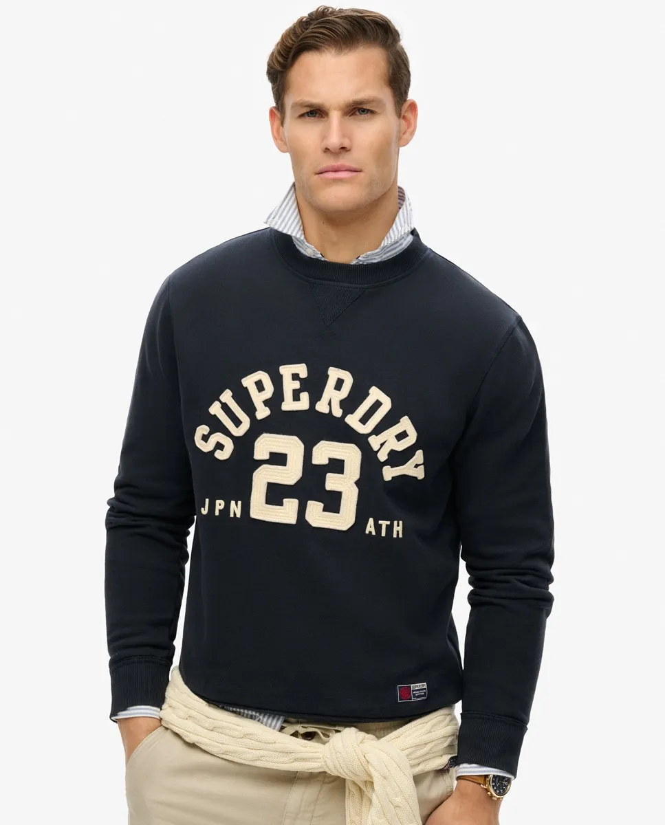 

Винтажный мужской спортивный свитшот с круглым вырезом Superdry, темно-синий