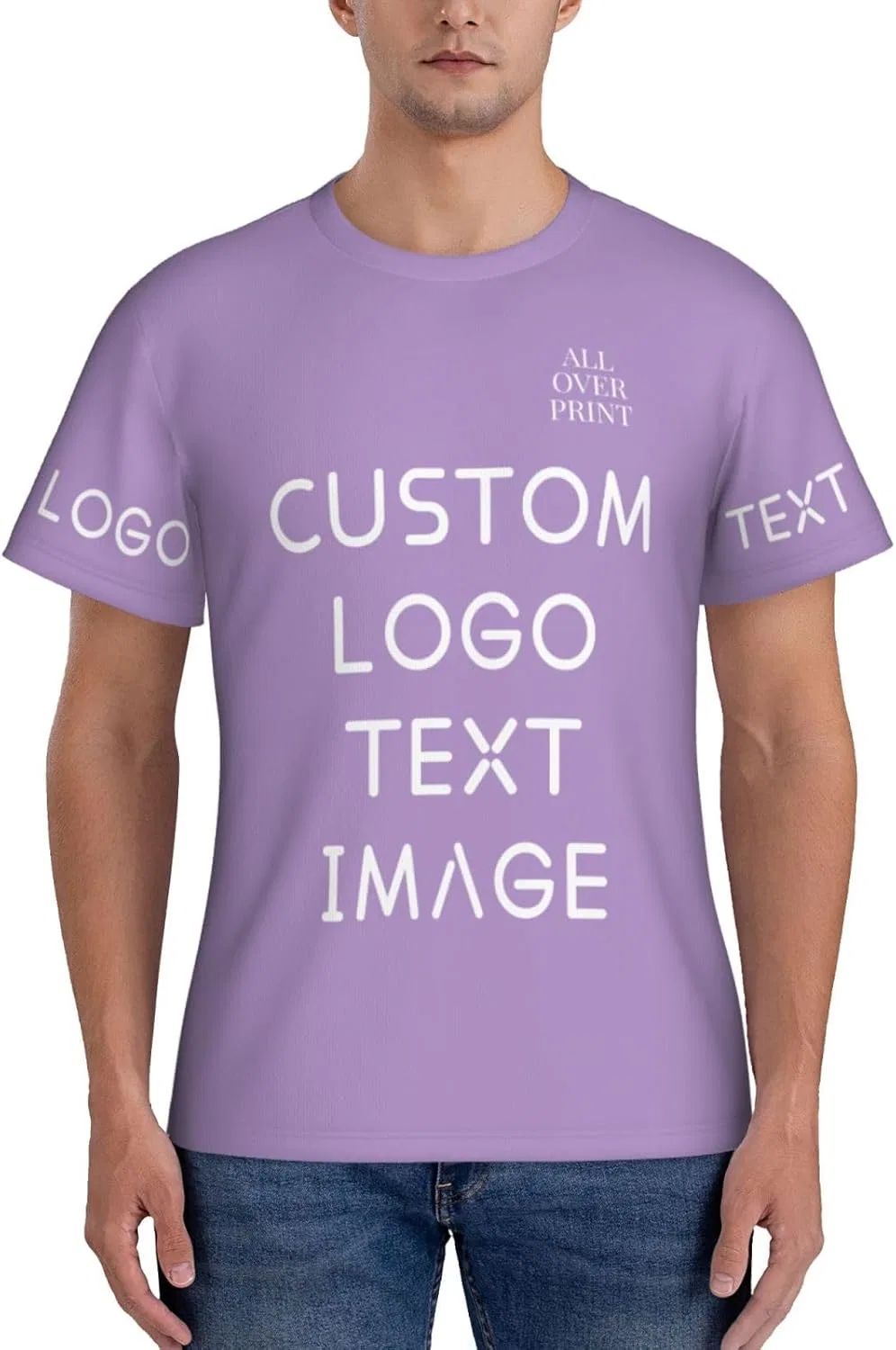 Футболка с принтом, мужская, Generic, Purple