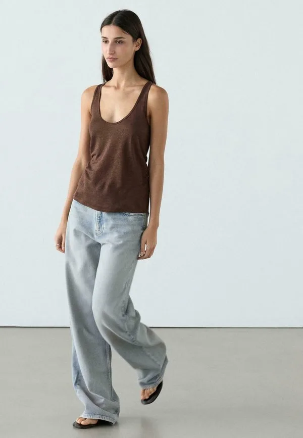 Топ Massimo Dutti, Mottled Dark Brown — фото 4