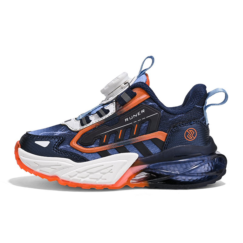 

Кроссовки для бега для детей с амортизацией ударов, износостойкостью и отскоком Yi Jiabao, черный/синий/оранжевый