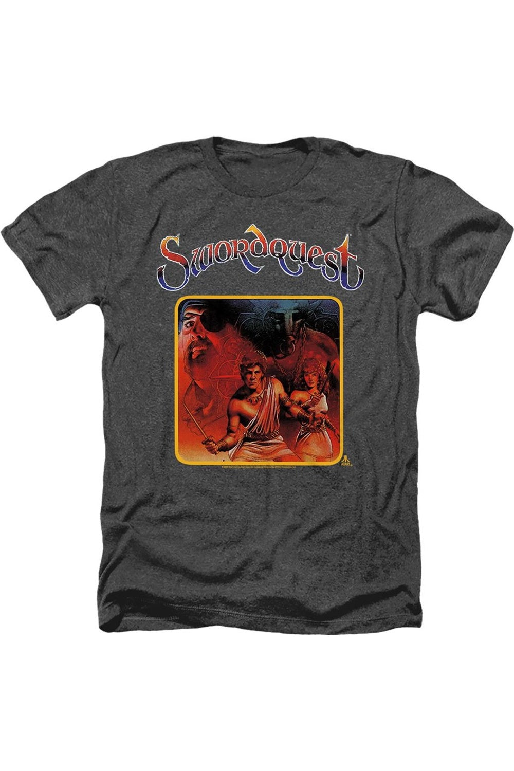 

Футболка Atari Swordquest для взрослых Heather Gildan, черный