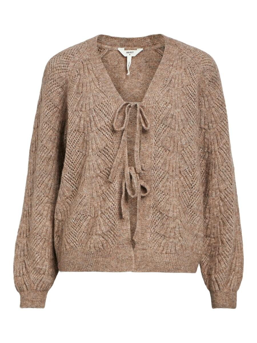 

Вязаный кардиган OBJECT OBJFlora, цвет mottled brown