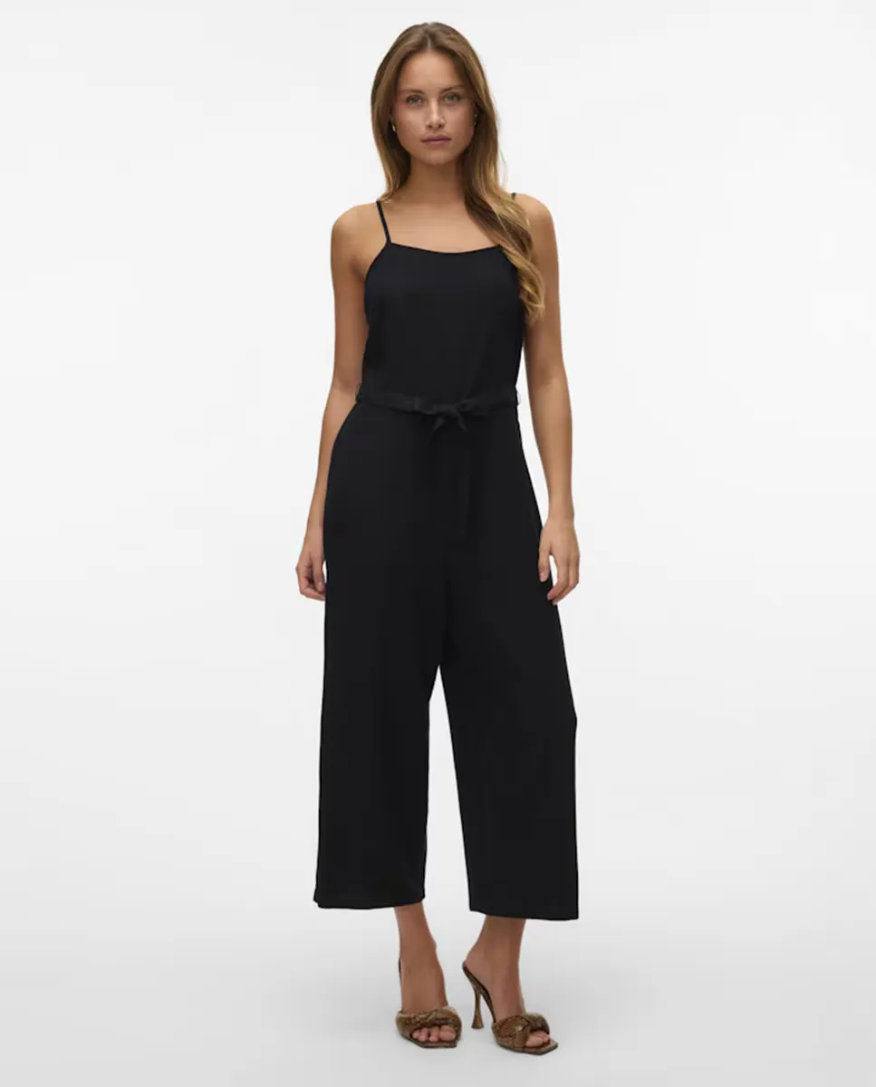 

Женский льняной комбинезон миди Vero Moda, черный