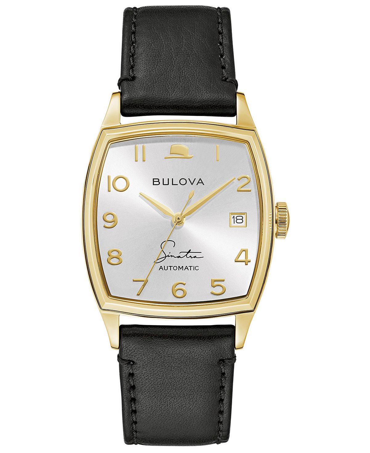 

Мужские часы Frank Sinatra с автоматическим черным кожаным ремешком 45x33,5 мм Bulova