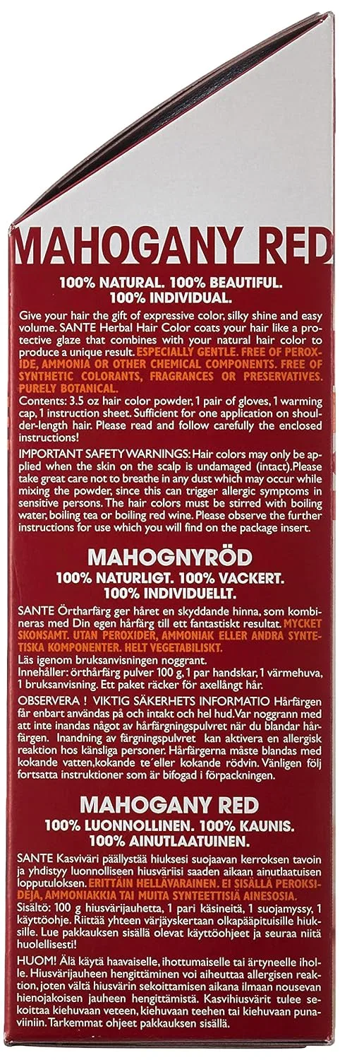 Растительная краска для волос Sante Natural Cosmetics Sante Naturkosmetik, Mahogany Red 07 — фото 3