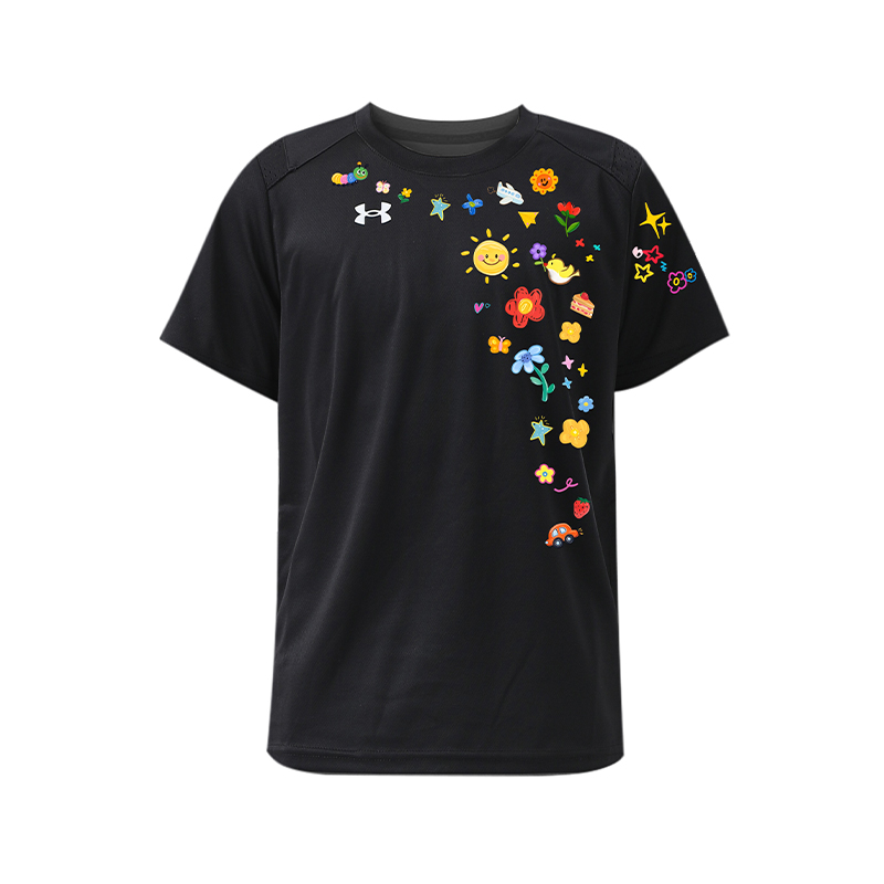 

Футболка с коротким рукавом для детей быстросохнущая Under Armour, черный