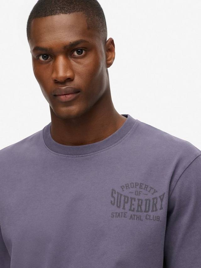 Хлопковая футболка Regular Fit Athletic Essential с принтом Superdry, Purple — фото 4
