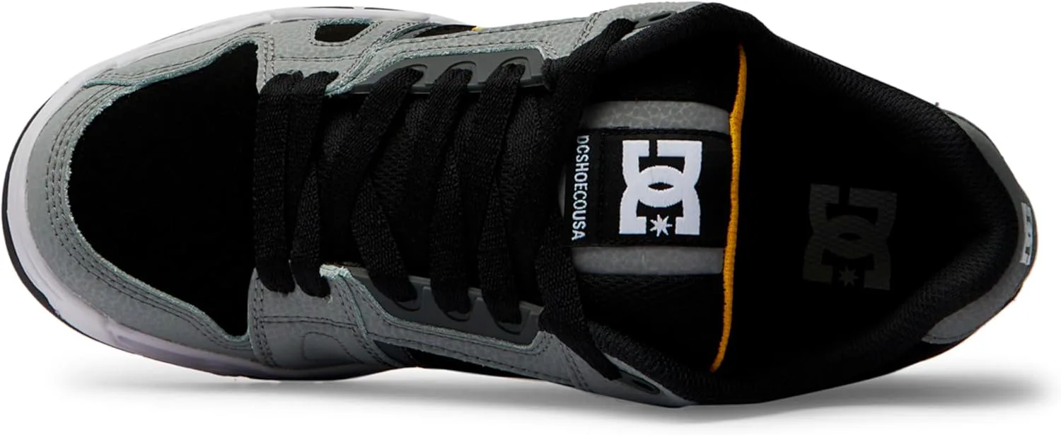 Мужские кеды DC Stag низкие для скейта DC Shoes, серый/желтый — фото 2