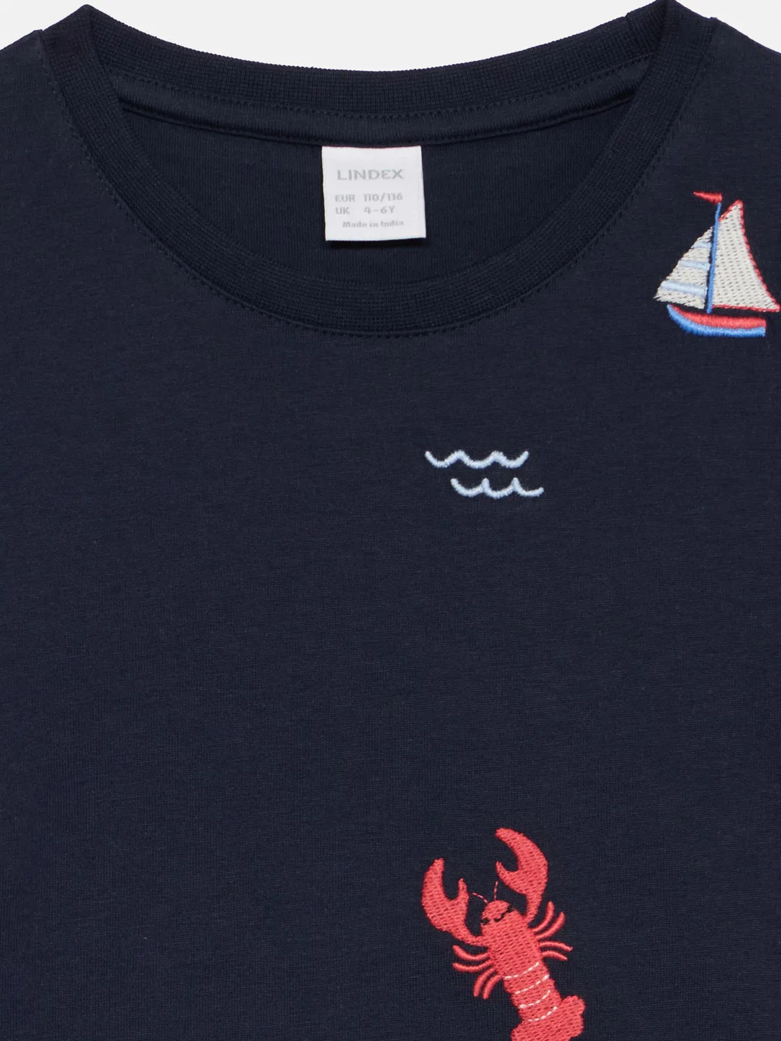 Футболка Lindex, Navy/Opal — фото 3
