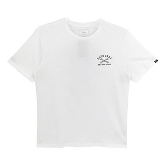 

Футболка casual round neck short-sleeve men white Vans, белый