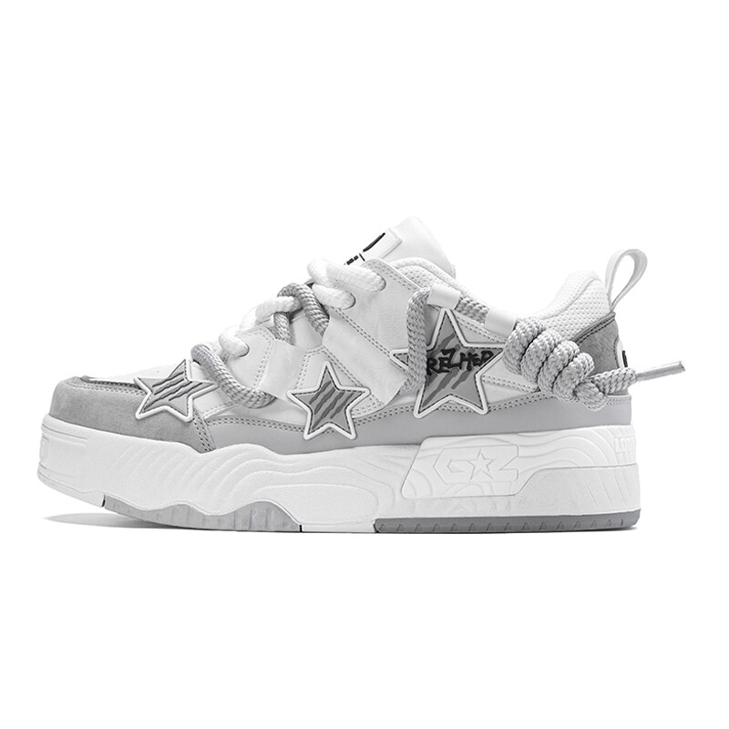 

Кроссовки Trackers Skateboarding Shoes Unisex Mid-top White/Gray, белый/серый