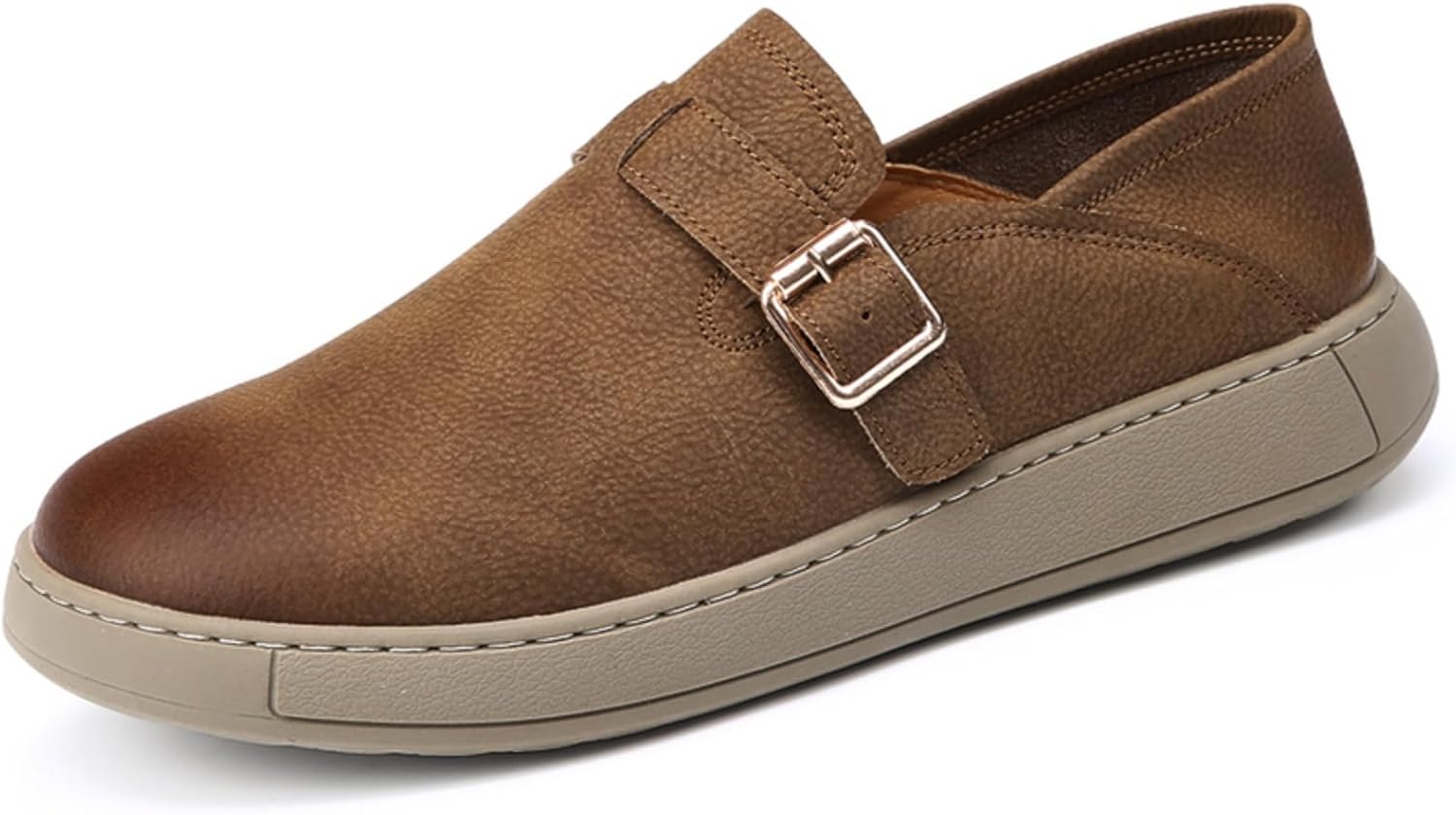 

Мужские модные туфли с пряжкой - повседневная обувь, стильный и удобный вариант - идеально подходят для прогулок по городу, креативных рабочих мест и повседневных выходов Kpdwfms, хаки