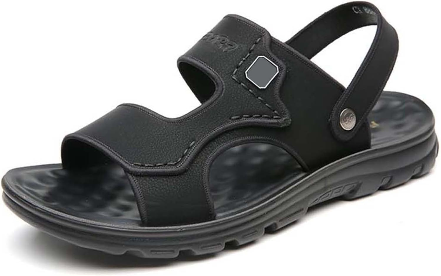 

Мужские удобные легкие сандалии с открытым носком для летней прогулки по пляжу, активного отдыха на улице и водных видов спорта Generic, черный