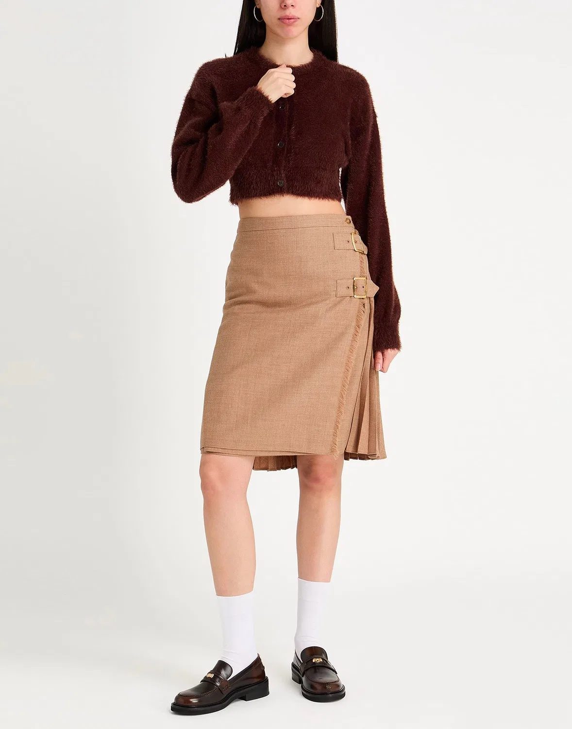 Юбка Burberry, женская, шерстяная, песочный — фото 2