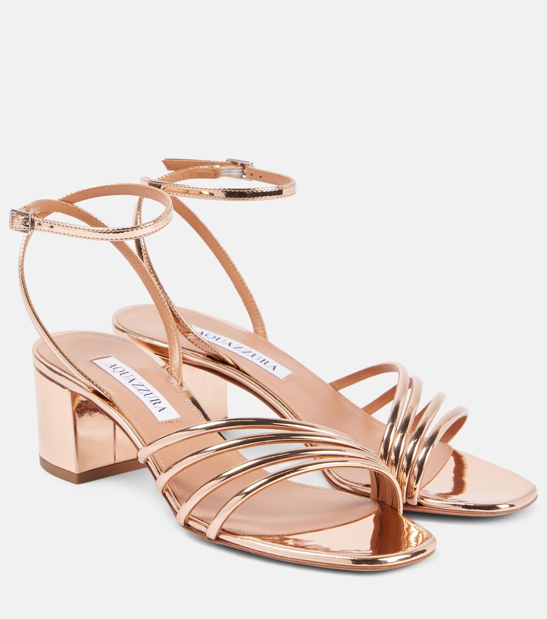Сандалии из искусственной кожи Latour 50 Aquazzura, Rose Gold
