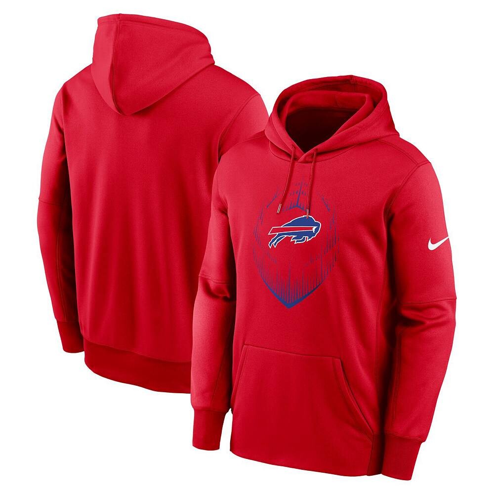 

Мужской пуловер с капюшоном Nike Red Buffalo Bills Icon Performance, цвет Bil Red