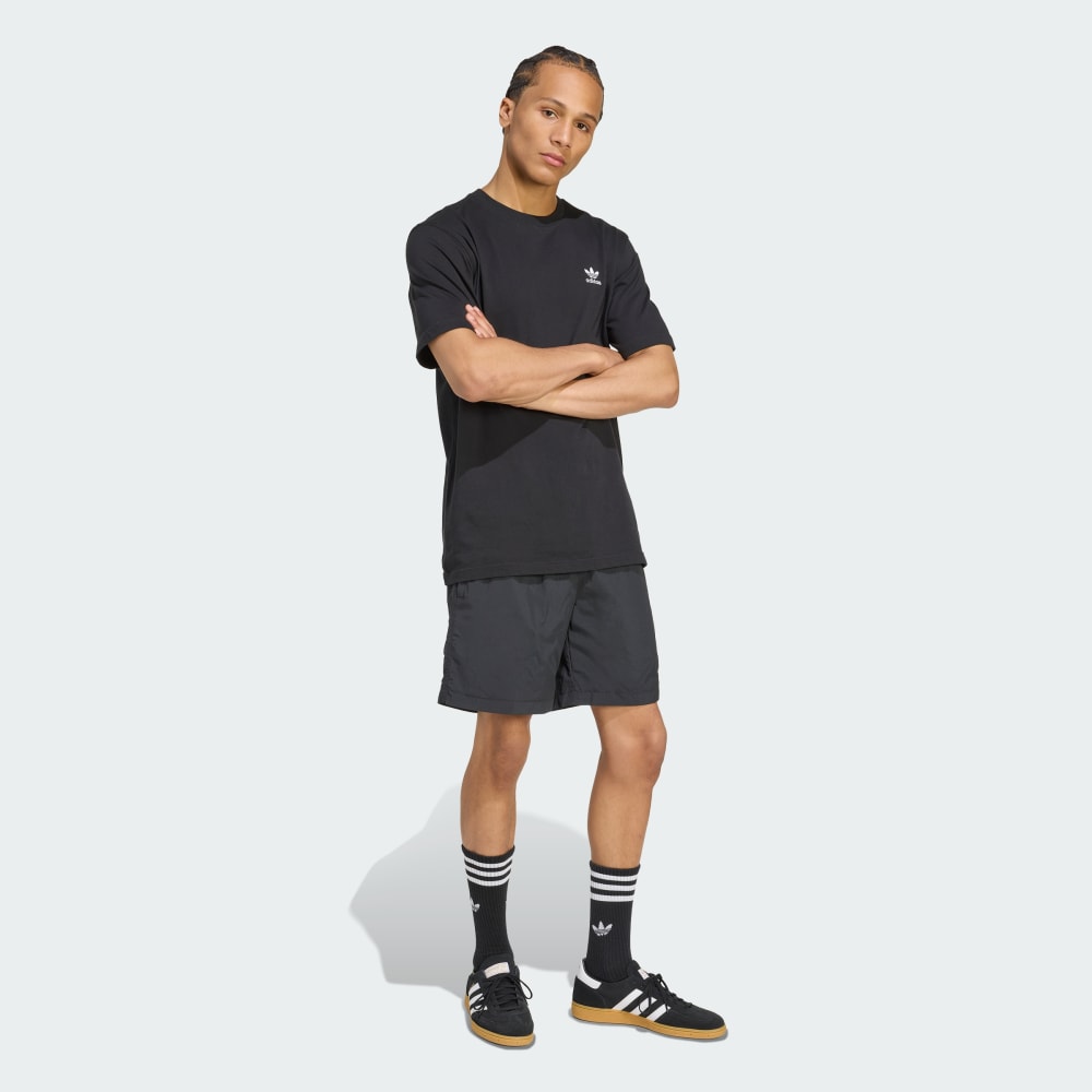 Шорты Adidas Trefoil Essentials Woven Shorts, черный/белый — фото 3