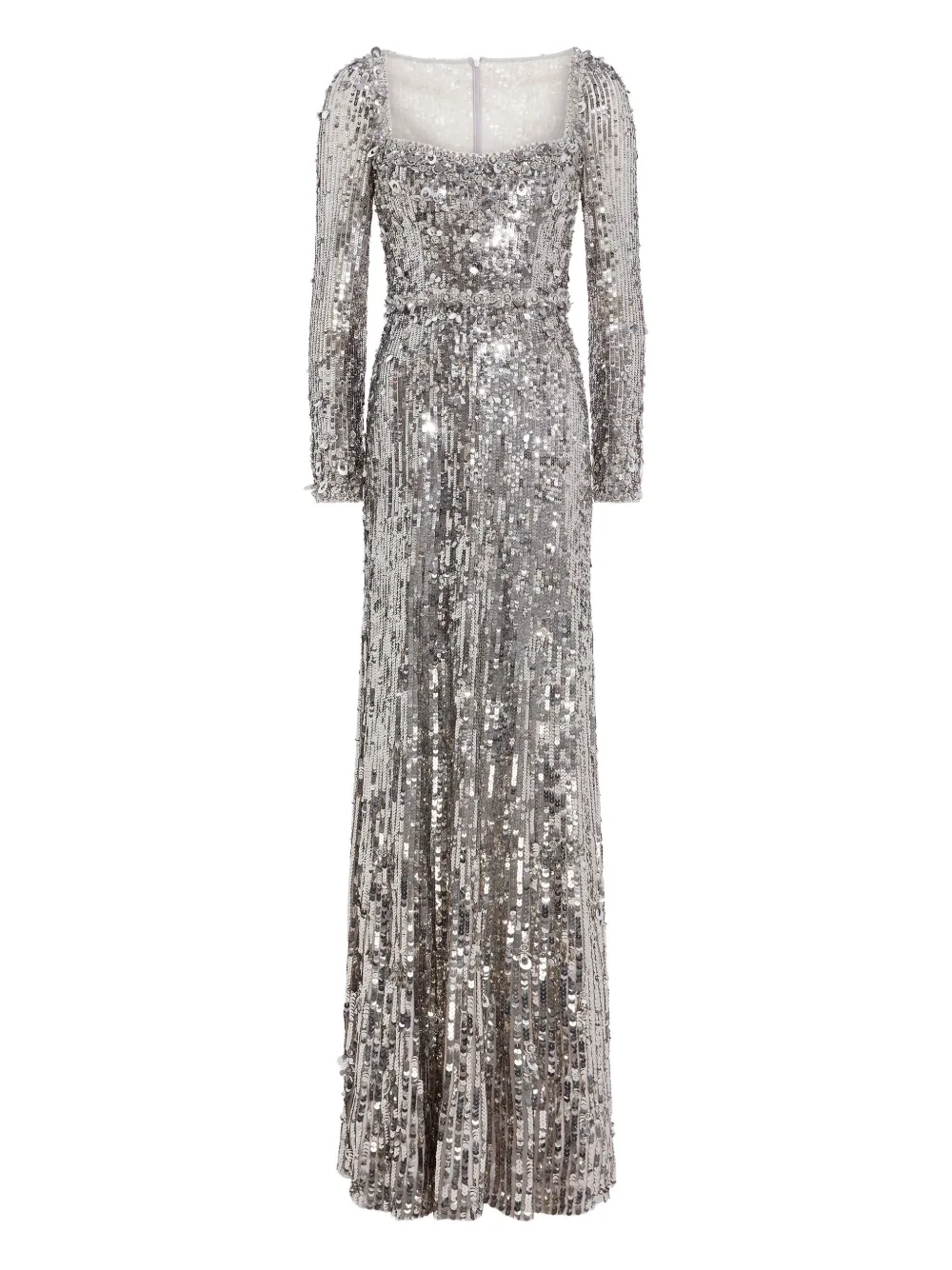 

Платье макси Kestra с пайетками Jenny Packham, серебряный