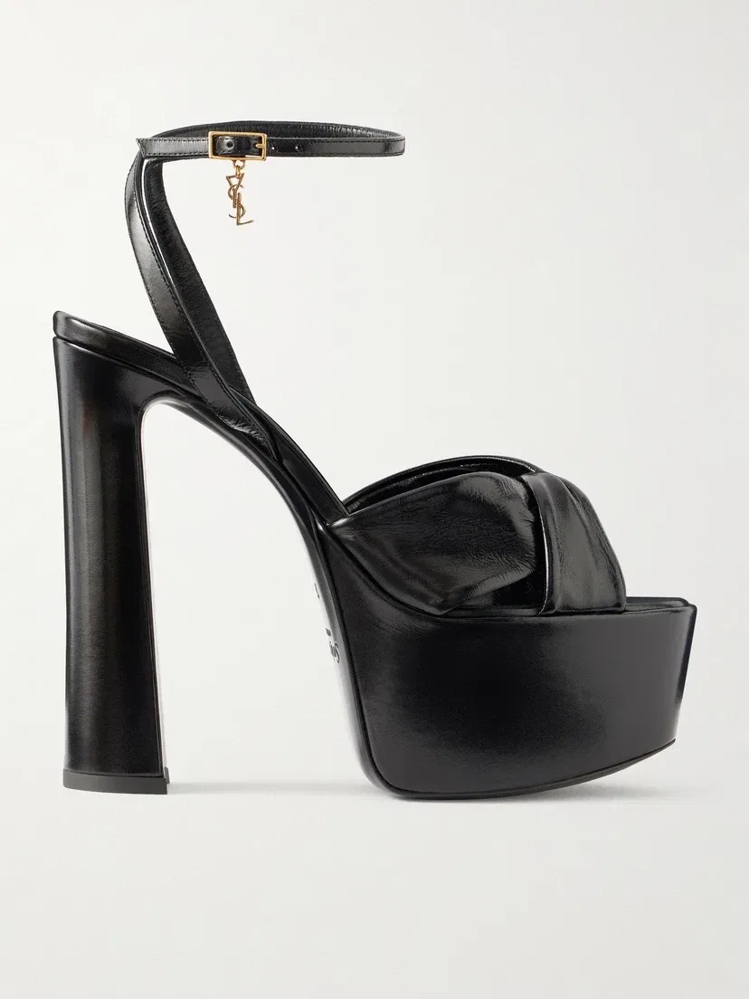 Кожаные сандалии Franciane SAINT LAURENT, черный