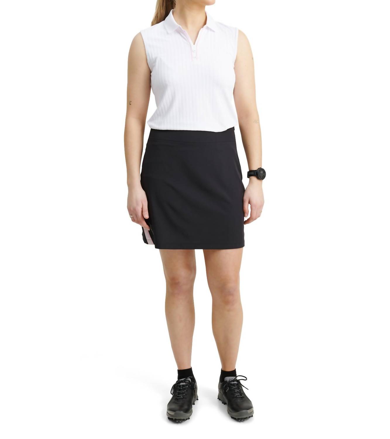 

Женское поло без рукавов Pebble в цвете White Begonia Abacus Sportswear US