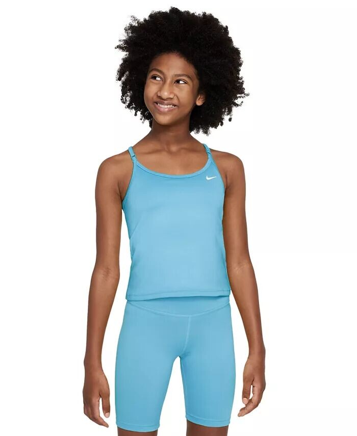 

Спортивный бюстгальтер Indy Tank для больших девочек Dri-FIT Nike, синий