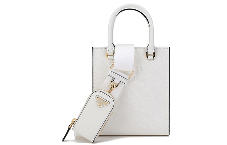 

PRADA Сумка через плечо Saffiano Leather, маленькая кроссбоди для женщин белая