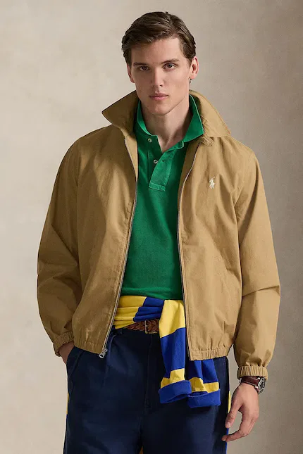 Куртка короткая из гладкой ткани Polo Ralph Lauren, коричневый